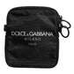 Dolce & Gabbana Black Logo Print Scuba Crossbody Shoulder Bag