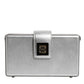 Dolce & Gabbana Metallic Silver DG BOX Leather Shoulder Strap Bag