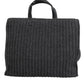 Dolce & Gabbana Black Large Knitted Crochet Shoulder Shopper DG Logo Bag