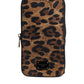 Dolce & Gabbana Brown Leopard Print Dauphine Leather Zip Around Wallet