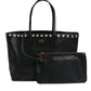 Dolce & Gabbana Black Crystal Leather Shopping Women Tote Bag