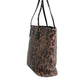 Dolce & Gabbana Brown Black Calfskin Leopard Print Shoulder Tote Bag