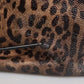 Dolce & Gabbana Brown Black Calfskin Leopard Print Shoulder Tote Bag
