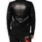 Dolce & Gabbana Black Lambskin Full Zip Biker Blouson Jacket