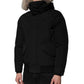 Woolrich Black Hooded Long Sleeves Fur Shearling Coat Jacket