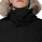 Woolrich Black Hooded Long Sleeves Fur Shearling Coat Jacket
