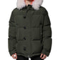 Dsquared² Green Hooded Long Sleeves Fur Shearling Jacket