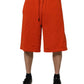 Dolce & Gabbana Red Cotton Blend Mid Waist Men Bermuda Shorts