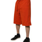 Dolce & Gabbana Red Cotton Blend Mid Waist Men Bermuda Shorts