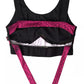 Plein Sport Sleek Black Sports Bra with Fuchsia Accent