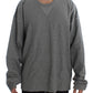 Dolce & Gabbana Elegant Gray Silk Crewneck Pullover Sweater