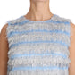 Dolce & Gabbana Elegant Light Blue Fringe Shift Dress