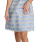 Dolce & Gabbana Elegant Light Blue Fringe Shift Dress