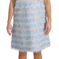 Dolce & Gabbana Elegant Light Blue Fringe Shift Dress