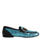 Dolce & Gabbana Blue Sequined Loafers Formal Dress Shoes