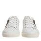 Dolce & Gabbana White Leather Heart Embellished Sneakers Shoes