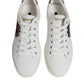 Dolce & Gabbana White Leather Heart Embellished Sneakers Shoes