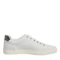 Dolce & Gabbana White Leather Heart Embellished Sneakers Shoes