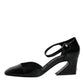 Dolce & Gabbana Black Leather Jackie Ankle Strap Sandals Shoes