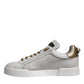 Dolce & Gabbana White Gold Leather Low Top Sneakers Shoes