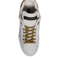 Dolce & Gabbana White Gold Leather Low Top Sneakers Shoes