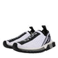 Dolce & Gabbana White Black Slip On Sorrento Sneakers Shoes
