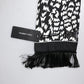 Dolce & Gabbana Black White Patterned Fringes Shawl Scarf