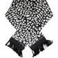 Dolce & Gabbana Black White Patterned Fringes Shawl Scarf