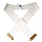 Dolce & Gabbana White Floral Jacquard Skinny Fringes Scarf