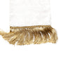 Dolce & Gabbana White Floral Jacquard Skinny Fringes Scarf