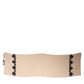 Dolce & Gabbana Beige Floral Lace Trim Silk Neck Wrap Scarf