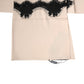 Dolce & Gabbana Beige Floral Lace Trim Silk Neck Wrap Scarf