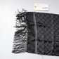 Dolce & Gabbana Black Circles Silk Fringes Shawl Wrap Scarf