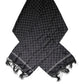 Dolce & Gabbana Black Circles Silk Fringes Shawl Wrap Scarf