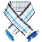 Dolce & Gabbana White Blue Stripes Silk Fringes Wrap Scarf