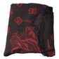 Dolce & Gabbana Black Red Floral Modal Wrap Shawl Scarf