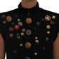 Dolce & Gabbana Embellished Black Military Style Vest