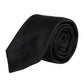 Dolce & Gabbana Black Solid Silk Adjustable Necktie Tie