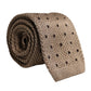Dolce & Gabbana Beige Polka Dot Silk Adjustable Necktie Tie