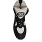 Dolce & Gabbana Black White Padded Mid Calf Lace Up Boots Shoes