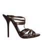 Dolce & Gabbana Bordeaux Ankle Strap Heels Sandals Shoes