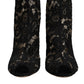 Dolce & Gabbana Black Floral Lace Heels Ankle Boots Shoes