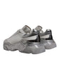 Dolce & Gabbana White Silver Daymaster Low Top Sneaker Shoes