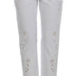 Dolce & Gabbana Elegant White Floral Cutout Dress Pants