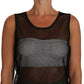 Dolce & Gabbana Elegant Black Mesh Sleeveless Blouse Top