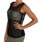 Dolce & Gabbana Elegant Black Mesh Sleeveless Blouse Top