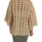 Dolce & Gabbana Chic Beige Crochet Raffia Cardigan