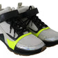 Jil Sander Fog Gray Neon Green Black Lace-Up Strap Shoes