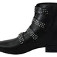 Dondup Black Fashion Buckled Zipper Ankle Boots Shoes