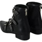 Dondup Black Fashion Buckled Zipper Ankle Boots Shoes